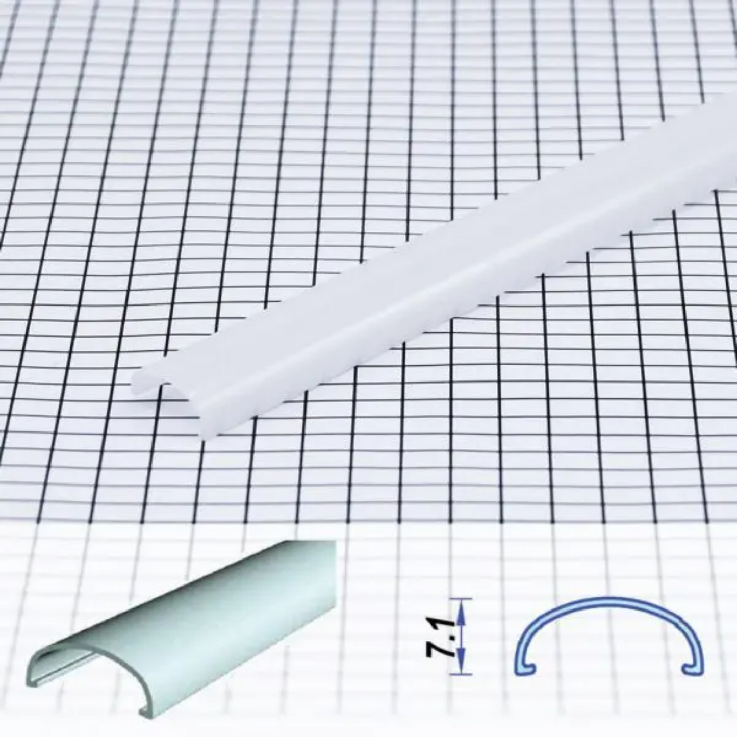 16.9x3.2mm Super Slim Surface Aluminium LED Profile Set With Diffuser, 2m