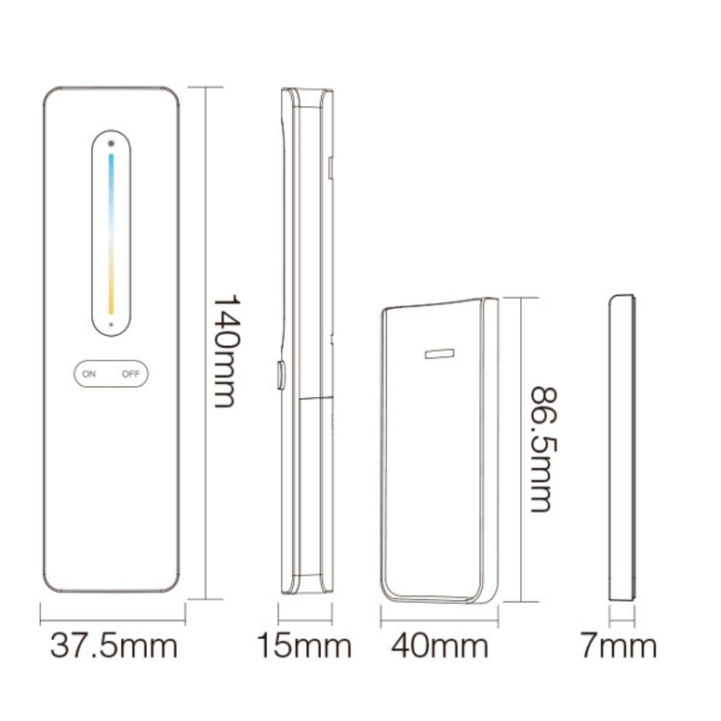 MiBoxer Colour Temperature Adjustable Remote, 2.4G, 3V