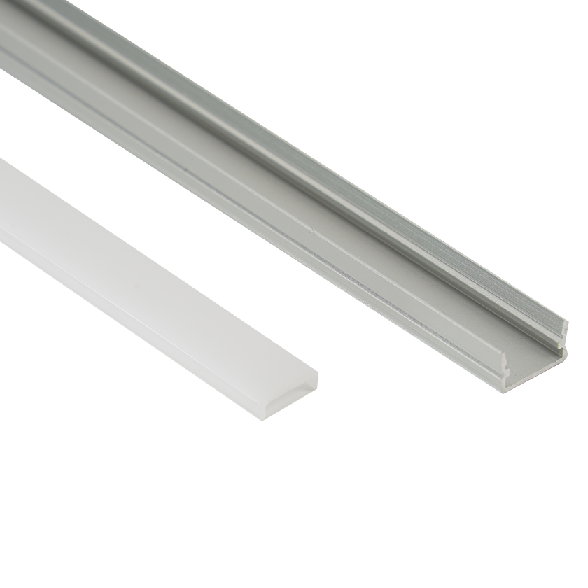 12x7mm Surface Mounted LED Profile With Opal Diffuser Kit, 2m, Silver