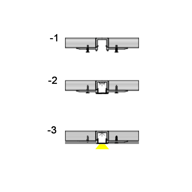 20x12mm (60mm Width) Plaster-in LED Profile With Opal Diffuser, 2m, Silver