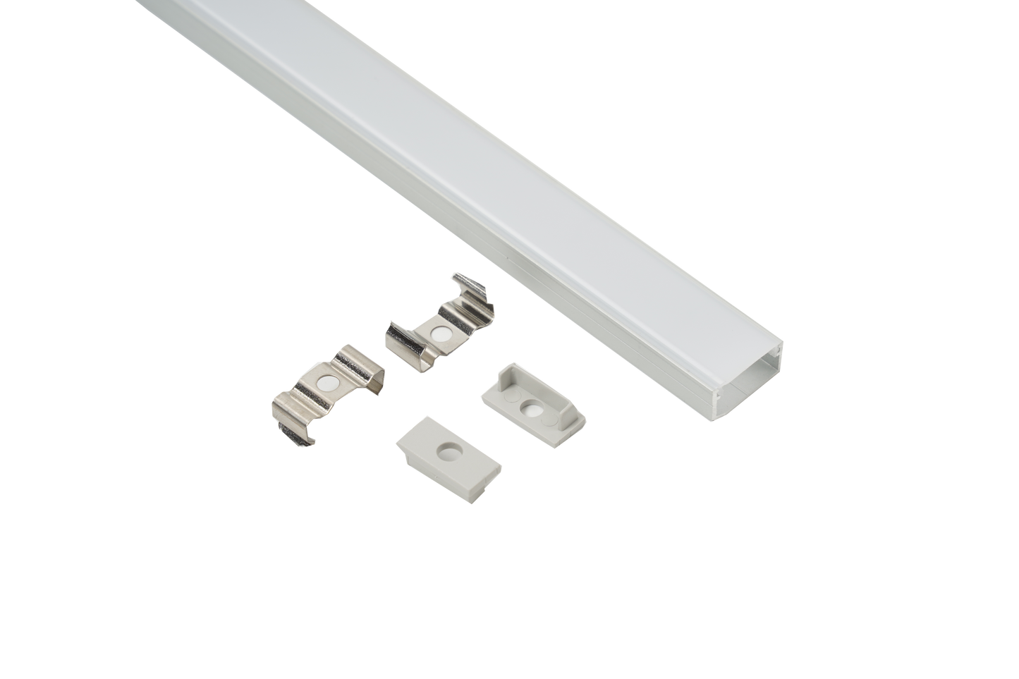 18x9mm Surface LED Profile With Opal Diffuser Kit, 2m, Silver