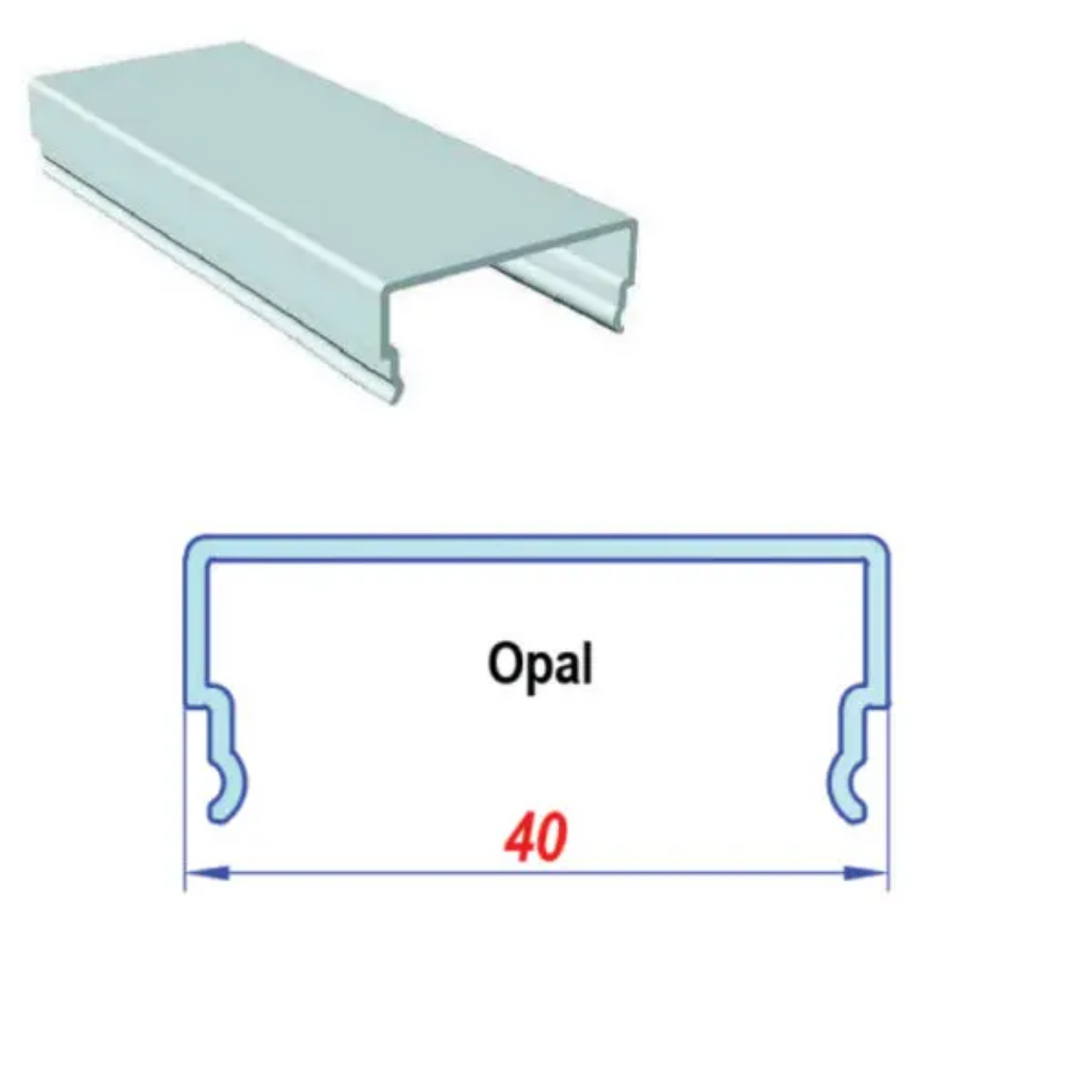 40x40mm Surface Aluminium LED Profile Set With Diffuser, 2m