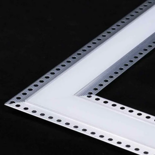 50x12.4x80mm Plaster-In LED Profile Set With Diffuser, 2m
