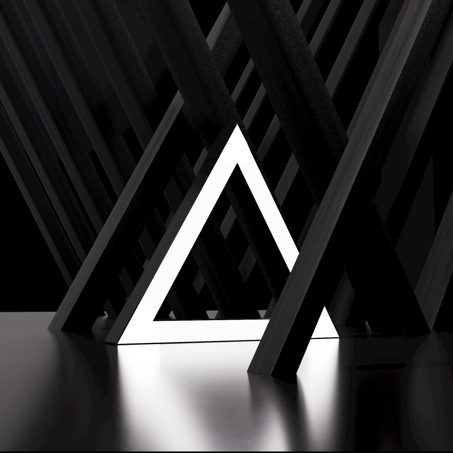 40W Triangle LED Light – 600mm Side, 6,000lm, Black, IP20