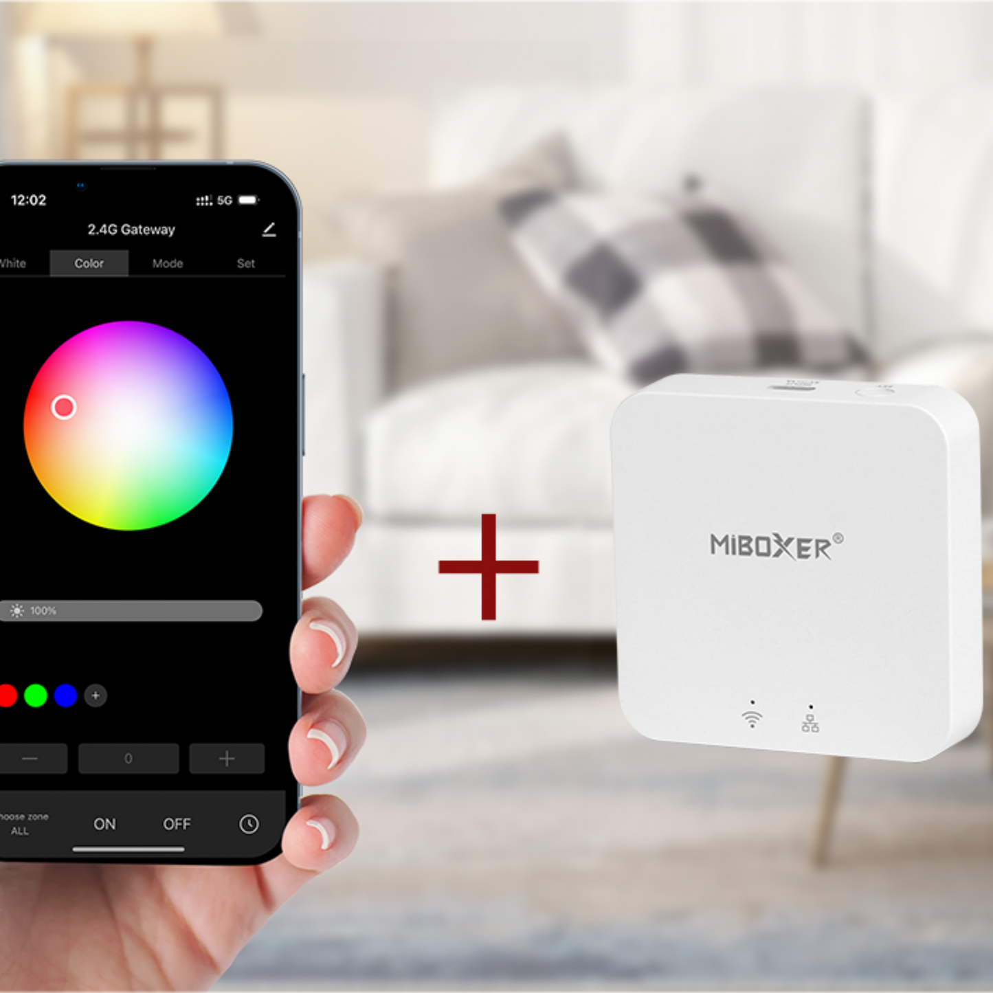 Mi-Light Waterproof LED Controller, 5-in-1, 2.4G,12-24V, 12A