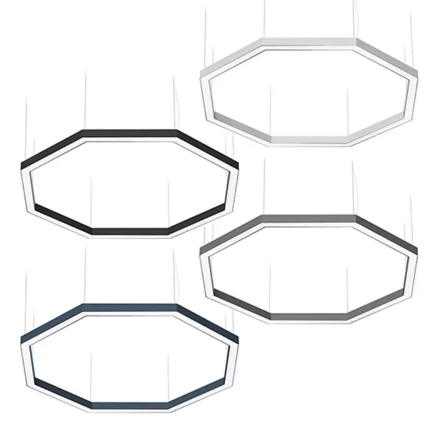 Custom Made Octagon LED Lighting, Suspended Installation