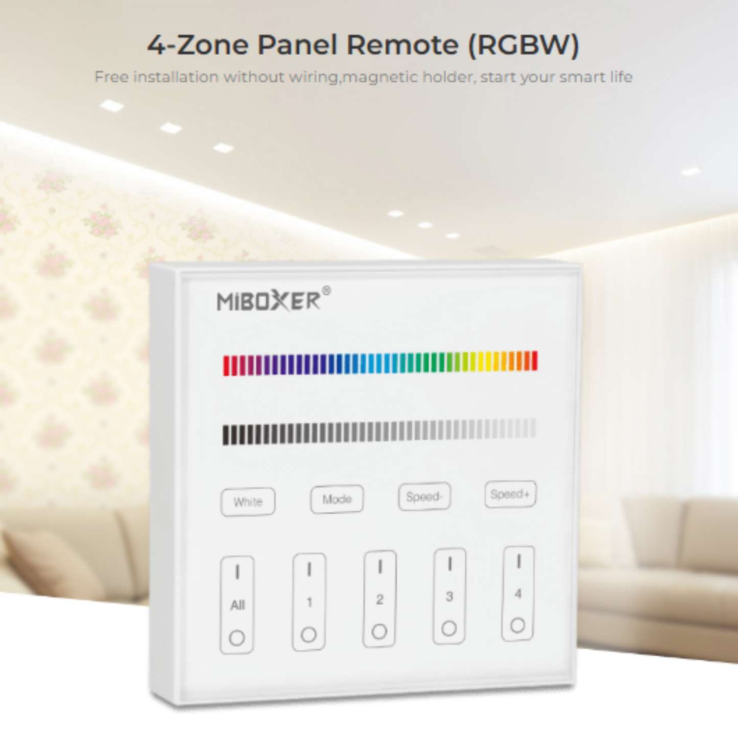 MiBoxer 4-Zone Smart Panel Remote Controller, RGB+W