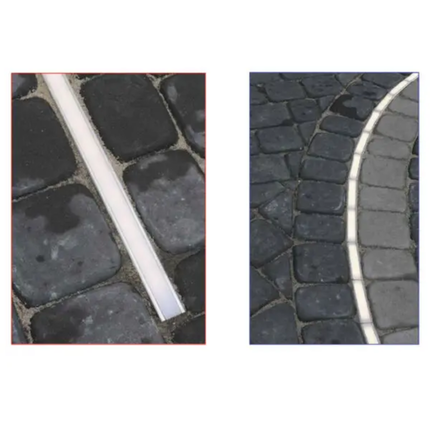25.5x25mm Outdoor Floor Recessed Aluminium LED Profile Set With Diffuser, 2m