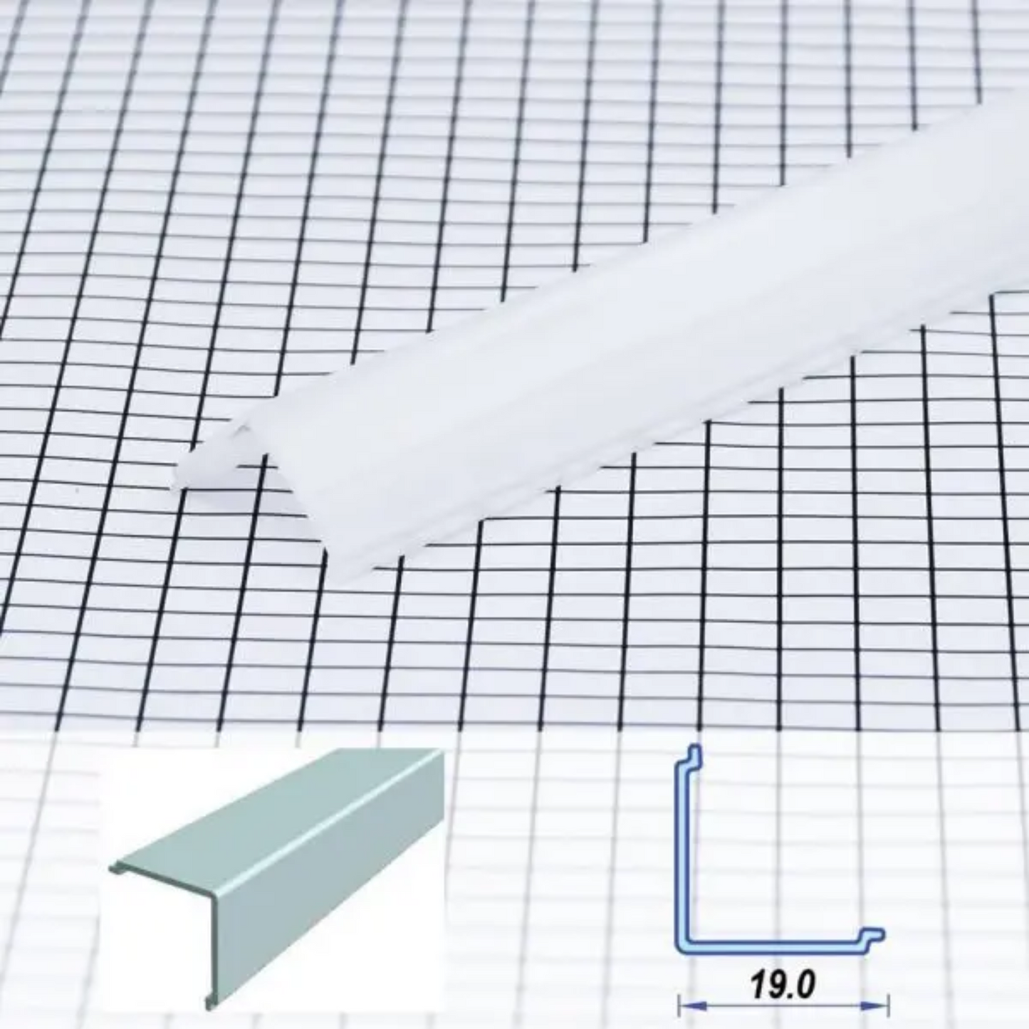 20x20mm Corner Aluminium LED Profile Set With Diffuser, 2m