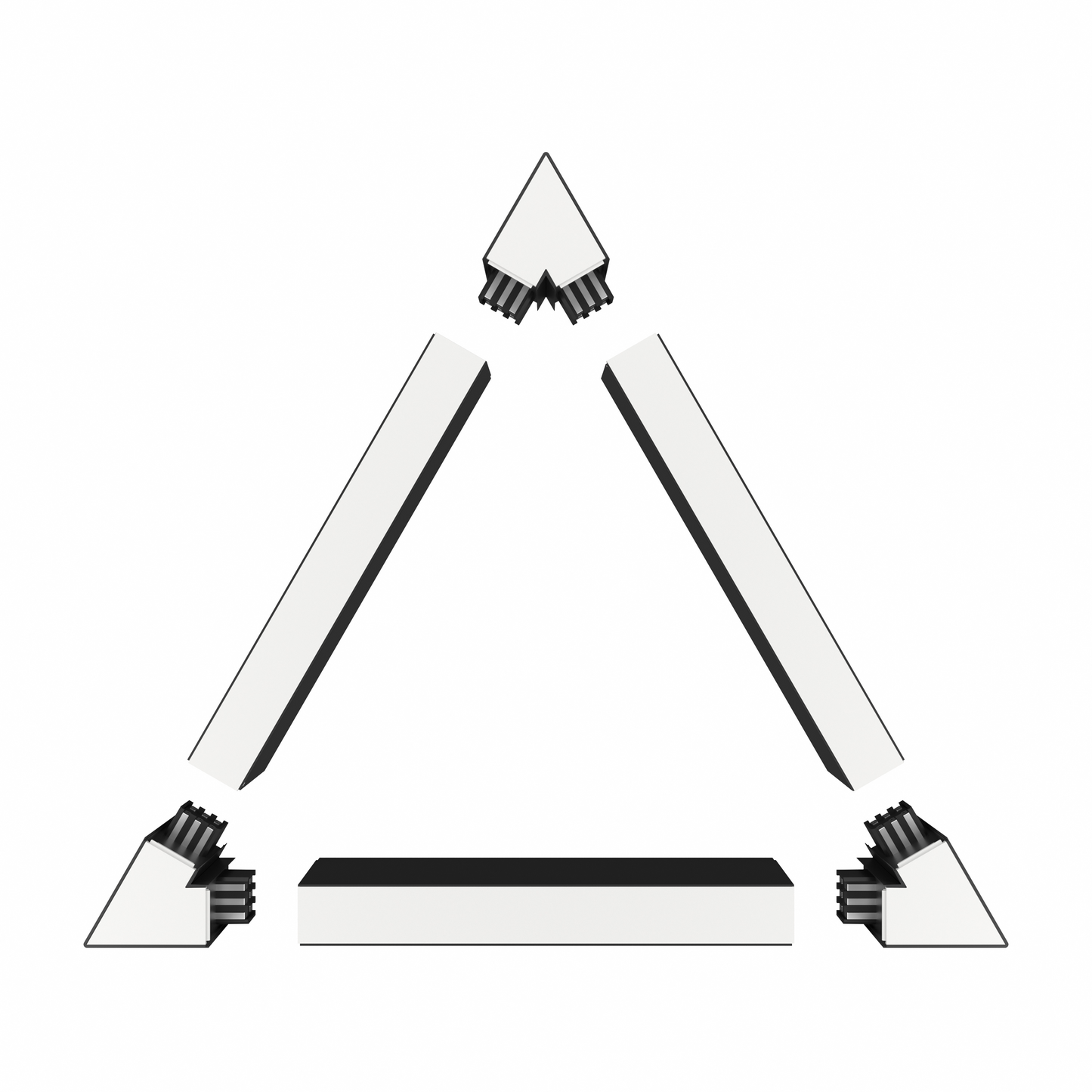 40W Triangle LED Light – 600mm Side, 6,000lm, Black, IP20