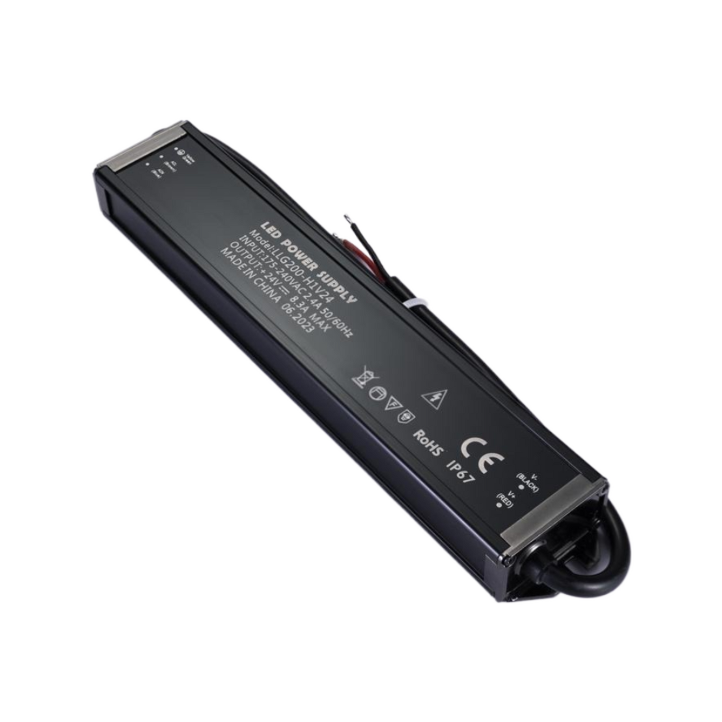 Waterproof LED Power Supply, 200W, 24V, 8.3A, IP67