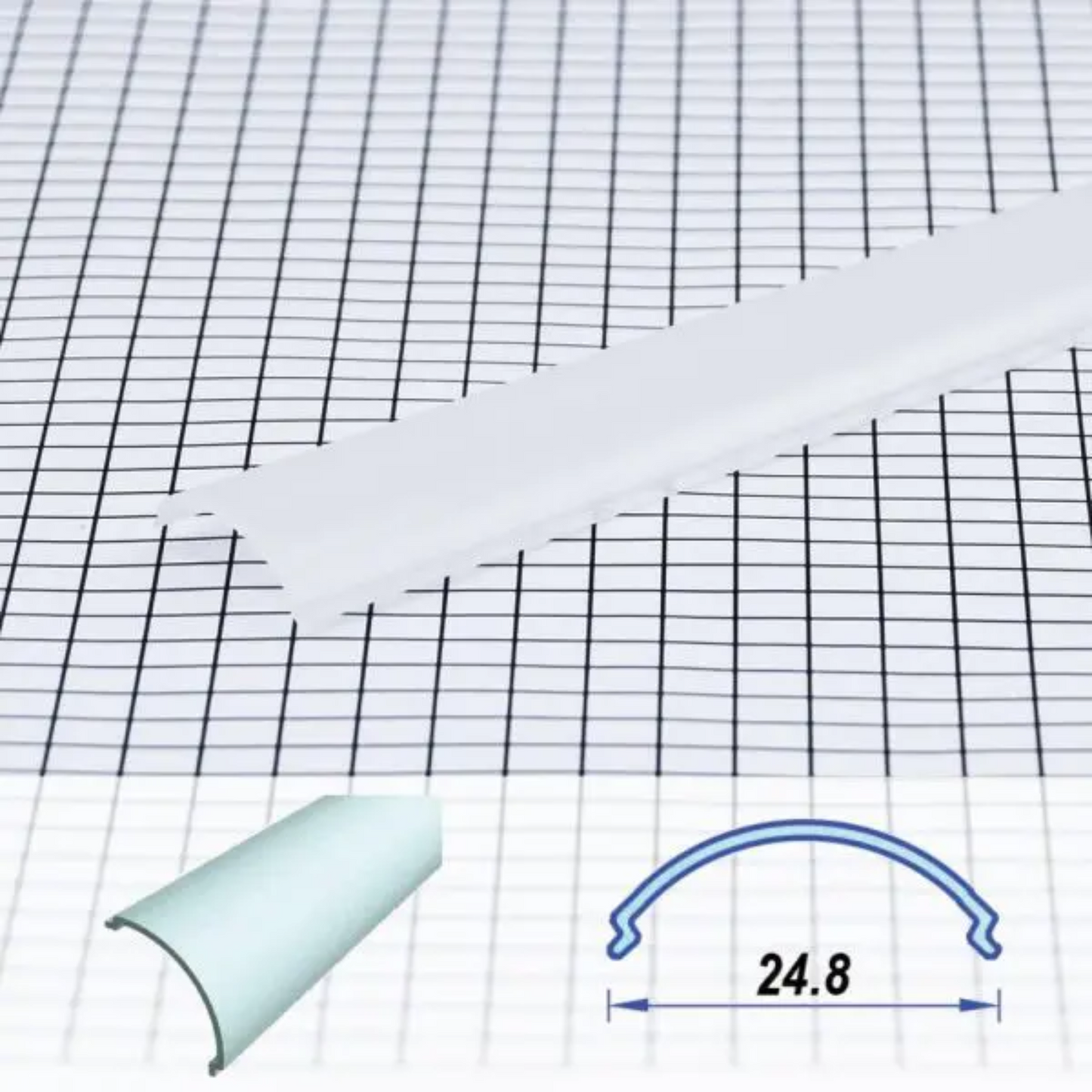 20x20mm Corner Aluminium LED Profile Set With Diffuser, 2m