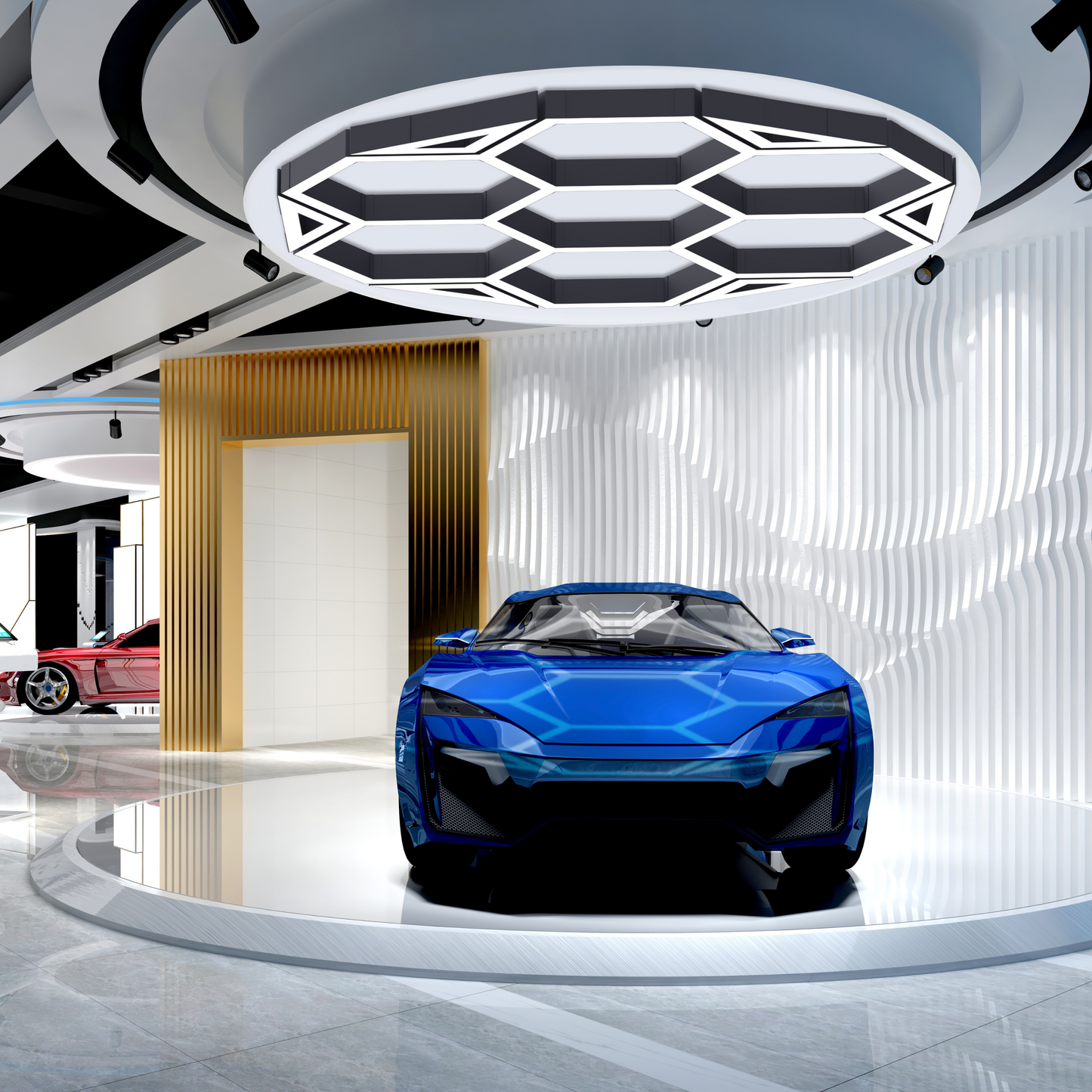 150W Hexagon LED Light – 600mm Side, 22500Lm, Black, IP20