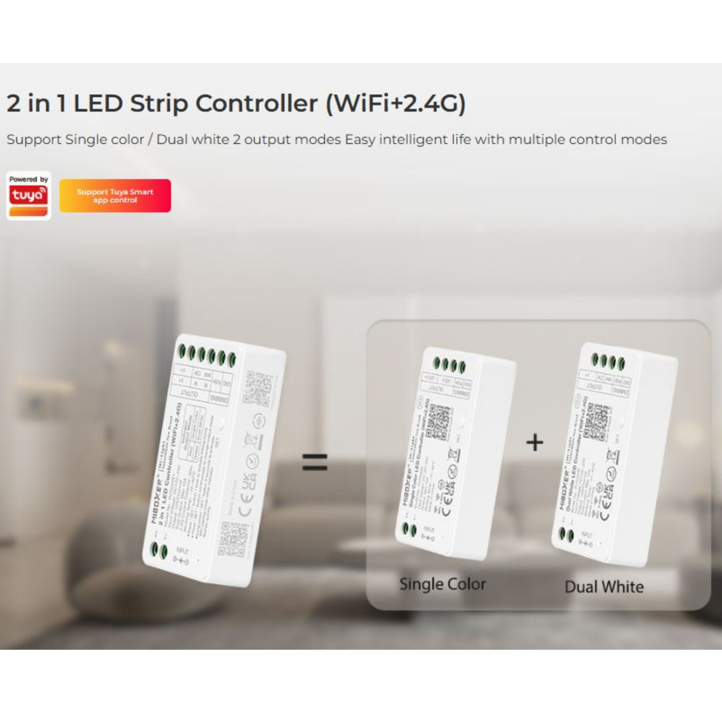 Mi-Light 2-in-1 LED Strip Controller 12-24V 12A – WiFi & 2.4G, Single/Dual White