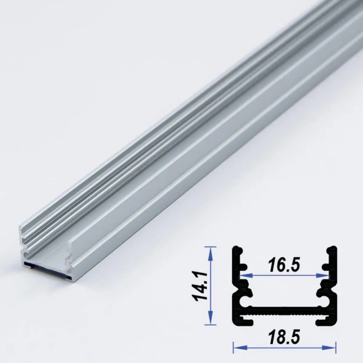 Diffuser End Cap 18.5x14.1mm Aluminium Magnetic LED Profile Set, Diffuser, End Cap & Br ...