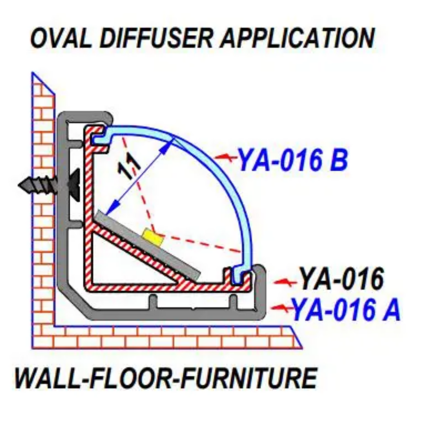 20x20mm Corner Aluminium LED Profile Set With Diffuser, 2m