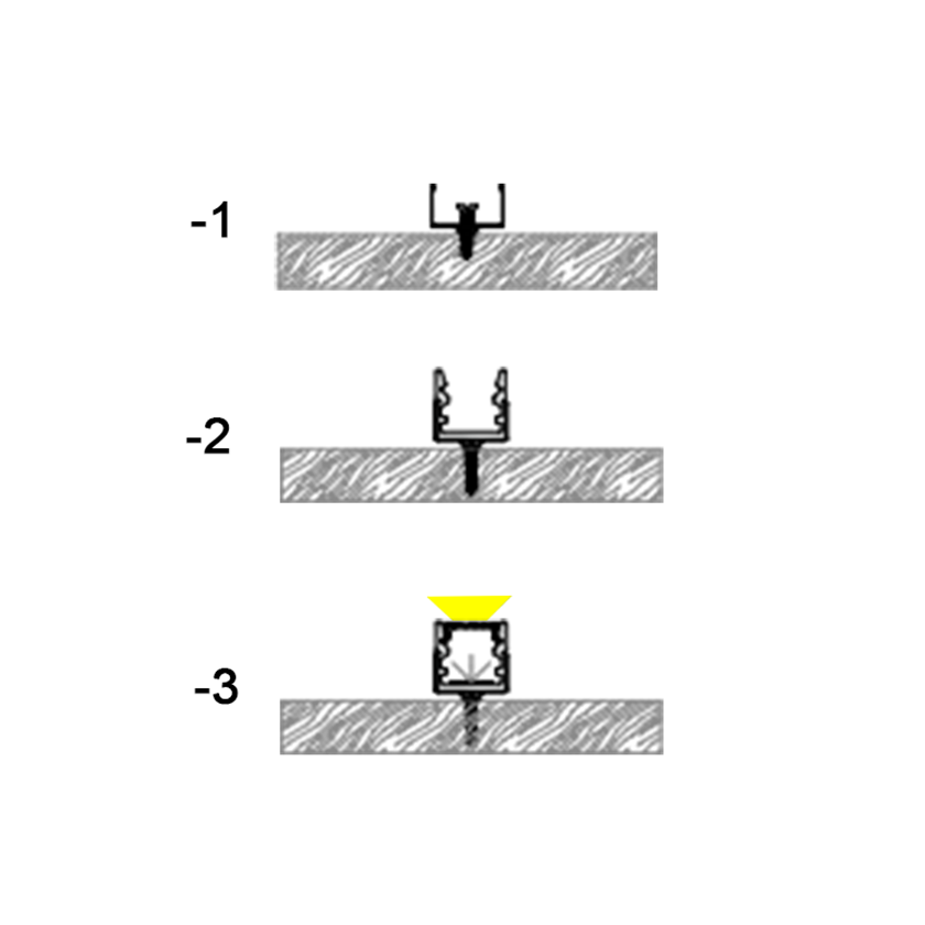 12x12mm Surface Mounted LED Profile With Opal Diffuser Kit, 2m Silver