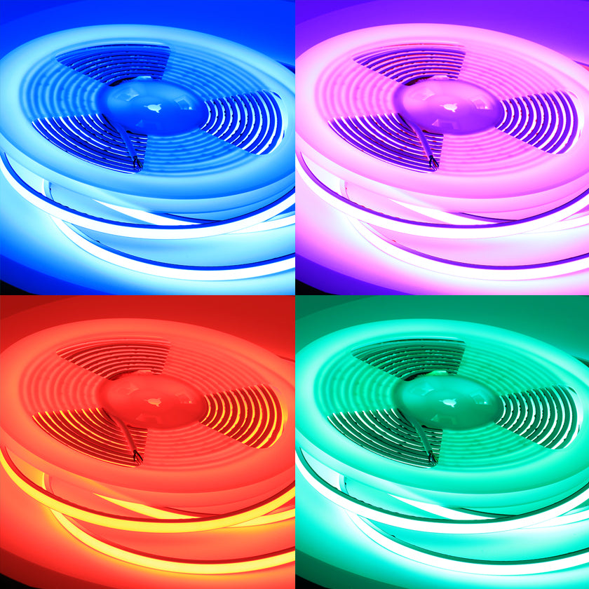 24V RGB Neon Flex LED Strip Light - 14W/m, IP67, 12x5mm, 10m Roll