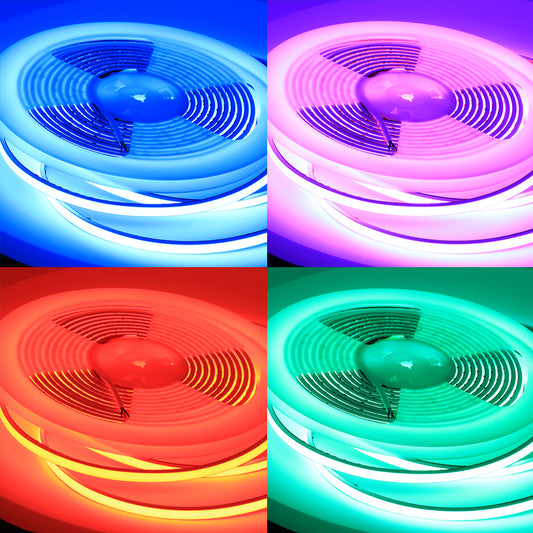 24V RGB Neon Flex LED Strip Light - 14W/m, IP67, 12x5mm, 10m Roll