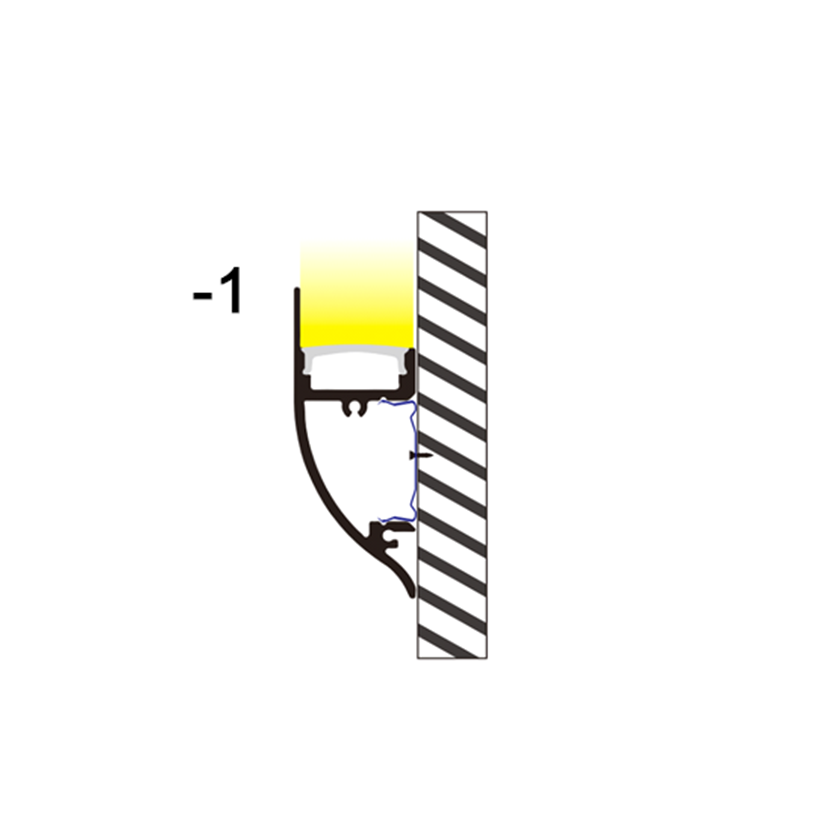 44x17mm Coving LED Profile With Opal Diffuser Kit, 2m, Silver