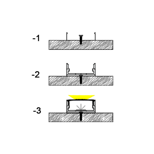 12x7mm Surface Mounted LED Profile With Opal Diffuser Kit, 2m, Silver