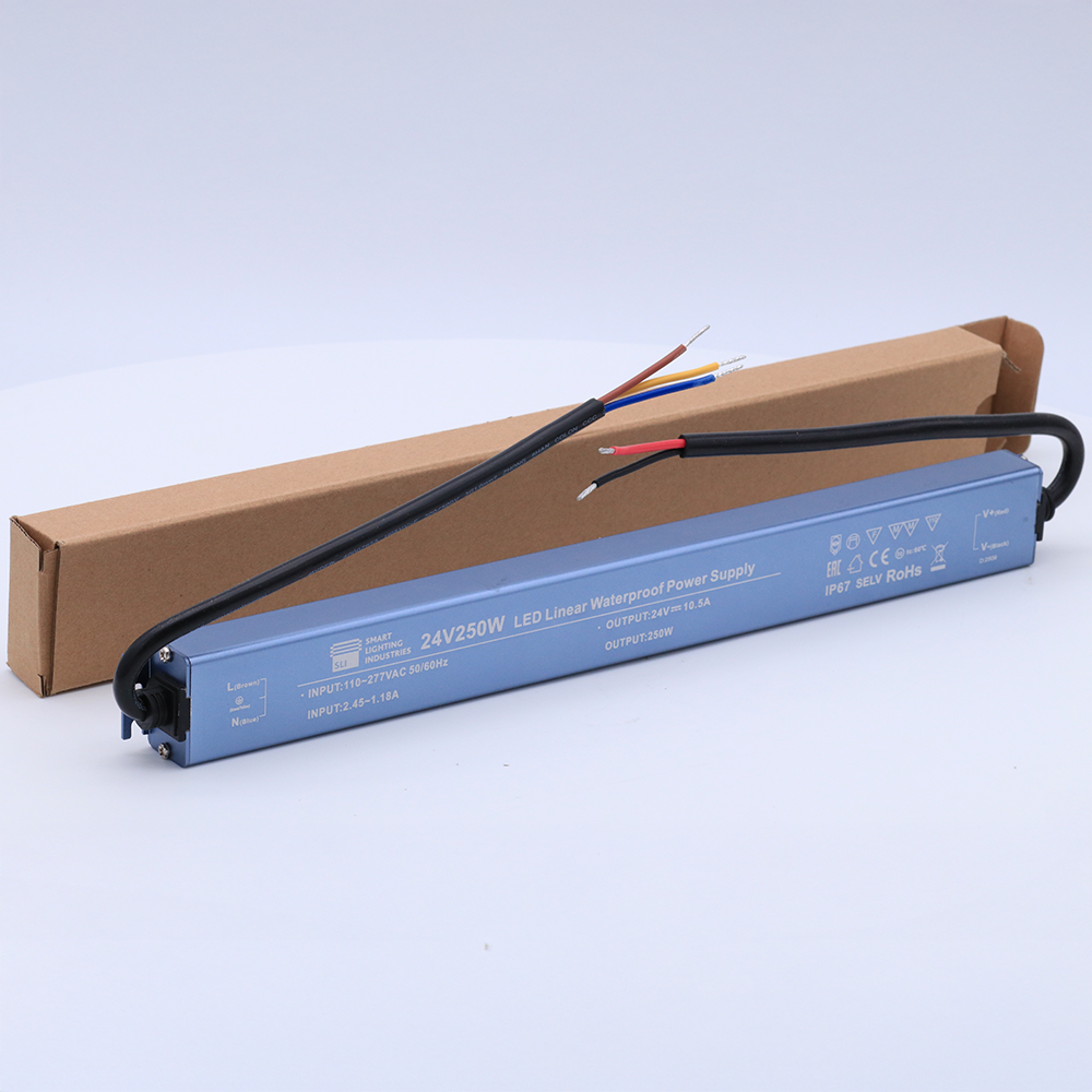 250W Ultra Thin Linear LED Driver - 24V, 10.4A, IP67