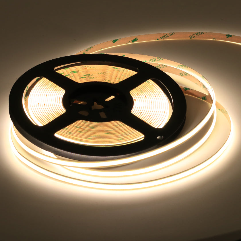 9W Free Cut COB LED Strip Light - 24V, IP20, 8mm, 10m Roll
