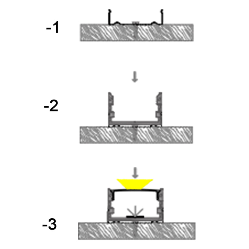 20x10mm Surface LED Profile With Opal Diffuser Kit, 2m, Silver