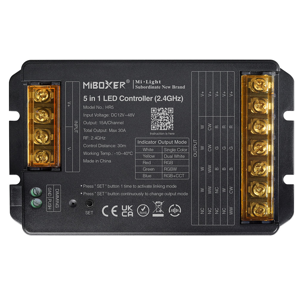 MiBoxer HR5 5 in 1 LED Strip Controller, 2.4G, 30A Max Output