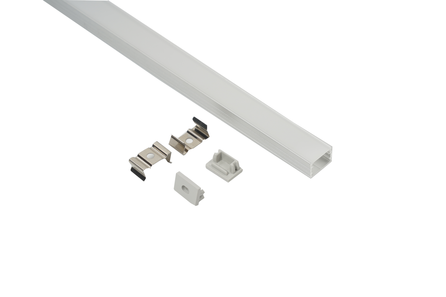15x10mm Surface LED Profile With Opal Diffuser Kit, 2m, Silver