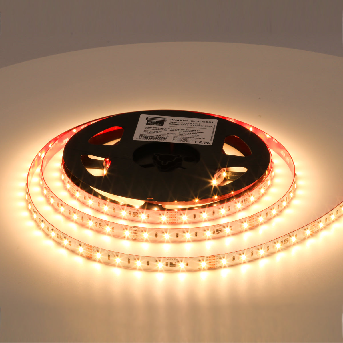 19.2W 24V LED Strip Light – 4-in-1, CRI90, 60 LEDs/m, Flexible, 5m Reel