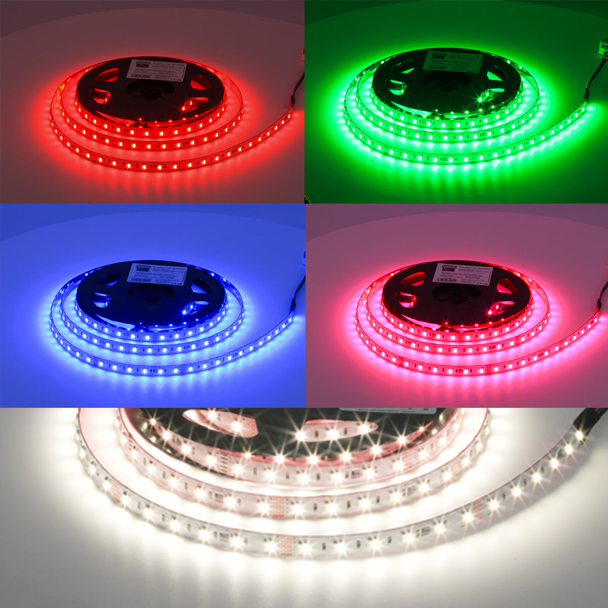 19.2W 24V LED Strip Light – 4-in-1, CRI90, 60 LEDs/m, Flexible, 5m Reel