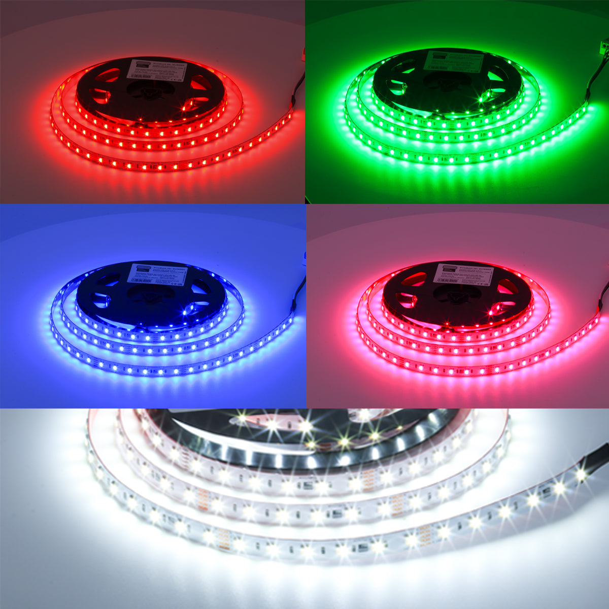 19.2W 24V LED Strip Light – 4-in-1, CRI90, 60 LEDs/m, Flexible, 5m Reel