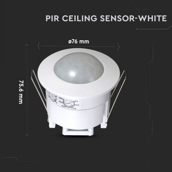 PIR Ceiling Sensor Recessed White 360 degree