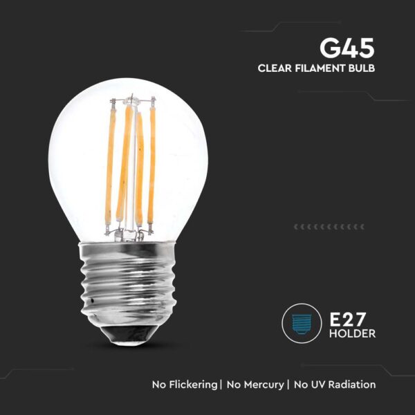4W Filament Bulb G45 E27 Clear Glass