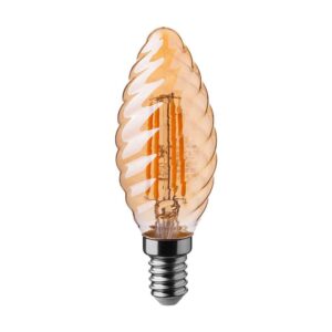 LED Bulb 4W Candle Filament with Twist E14 Amber Cover