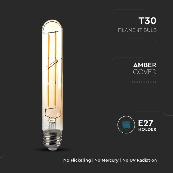 6W LED Bulb T30 Amber Cover 2200K