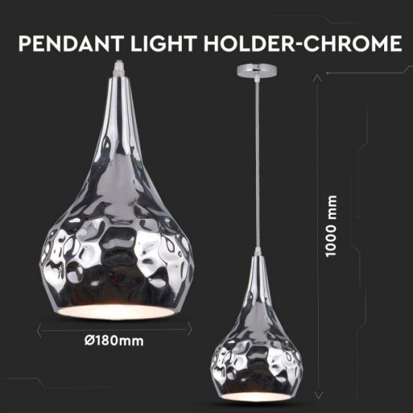 Chrome Pendant Light Holder D=180 Long