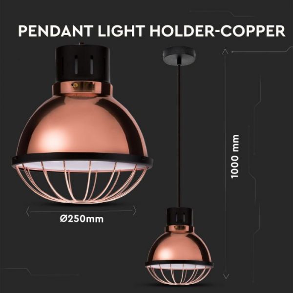 Copper Pendant Light Holder D=250 Smooth Surface