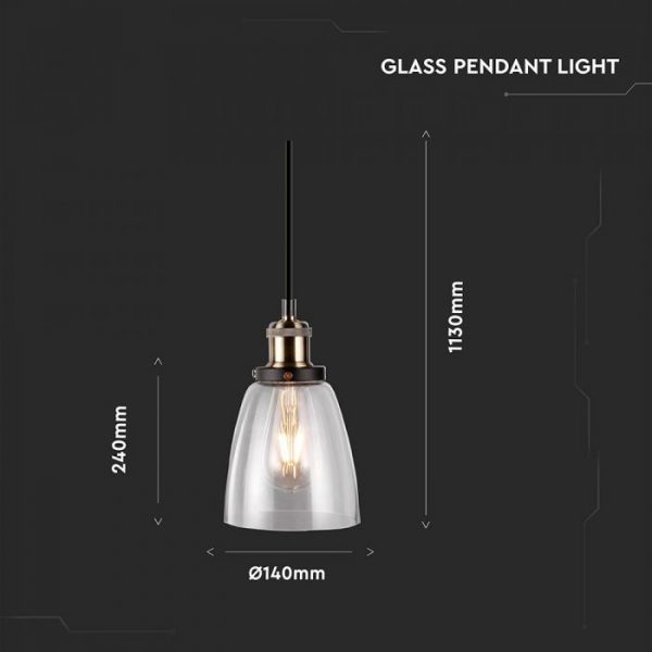 Vintage Glass Pendant Light D=140