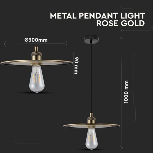 Metal Pendant Light Rose Gold