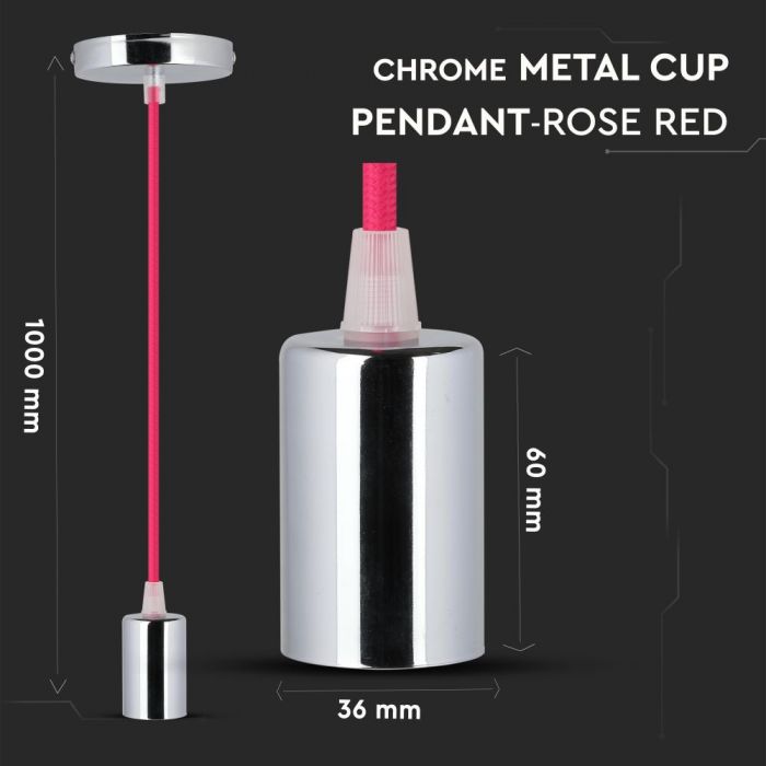 Chrome Metal Cup Pendant