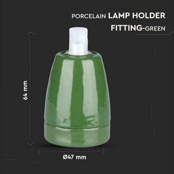 Porcelain Lamp Holder Fitting Green
