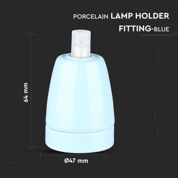 Porcelain Lamp Holder Fitting Blue