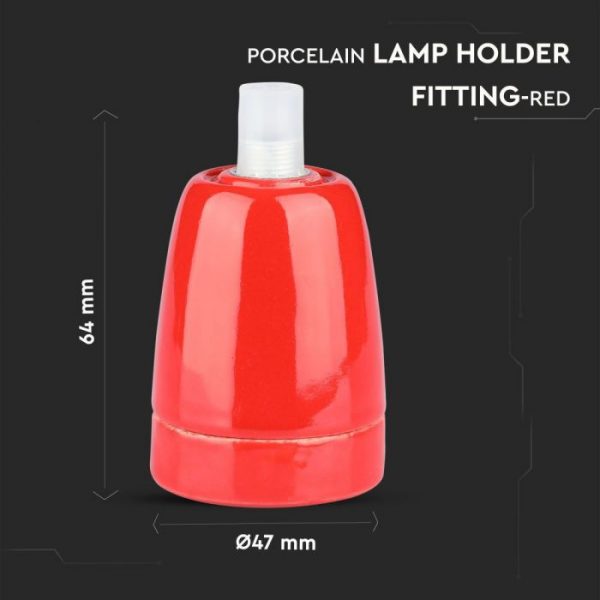 Porcelan Lamp Holder Fitting Red