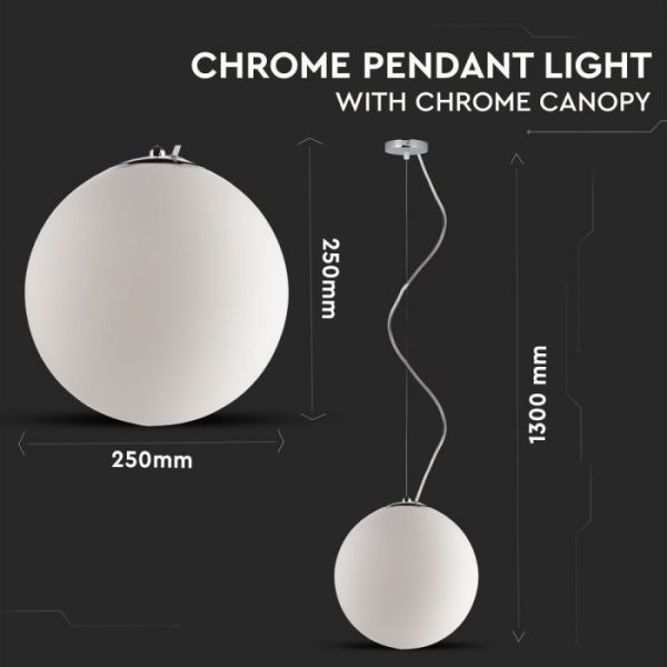 Pendant Light Chrome With Chrome Canopy