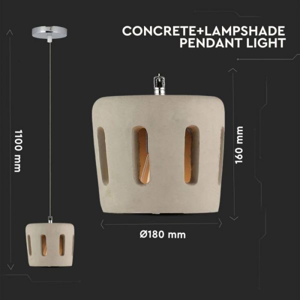 Pendant Light Concrete Lampshade 200/200mm