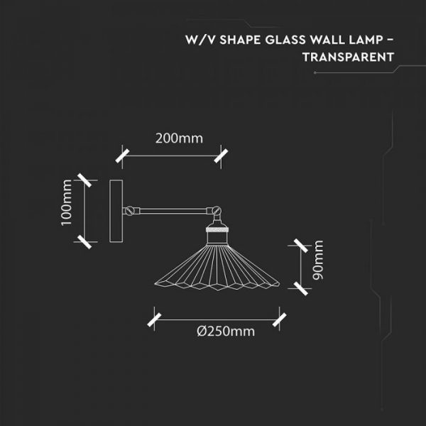 Wall Lamp W/V Shape Glass  D=180mm