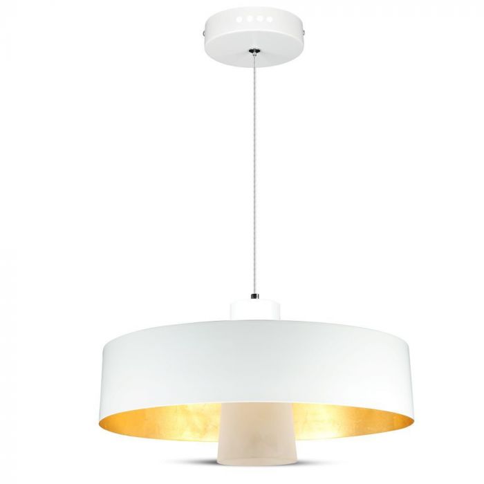 7W Led Pendant Light (Acrylic) - White Lamp Shade D=340*190mm 4000K