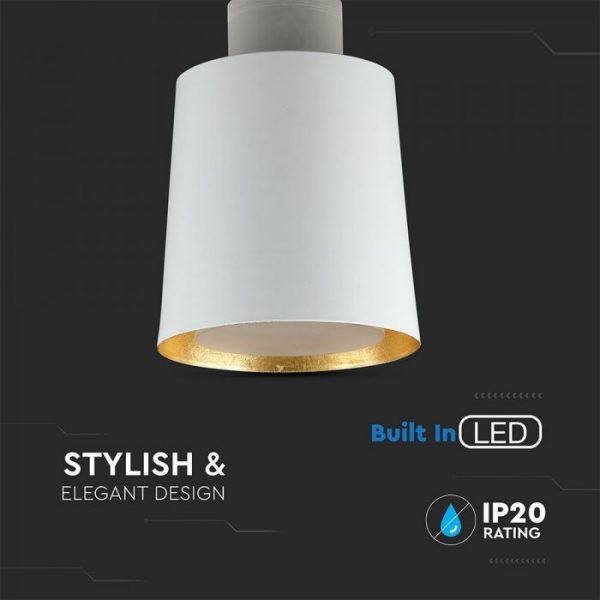 7W Led Pendant Light (Acrylic) - White Lamp Shade  D=120*190mm 3000K